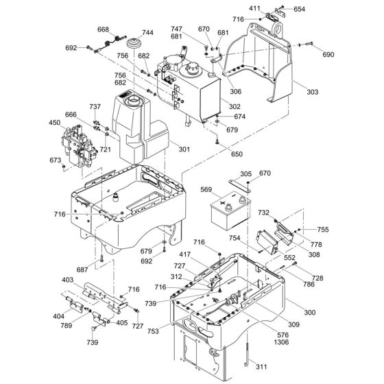 Rear Frame Assembly for Wacker RT56-SC