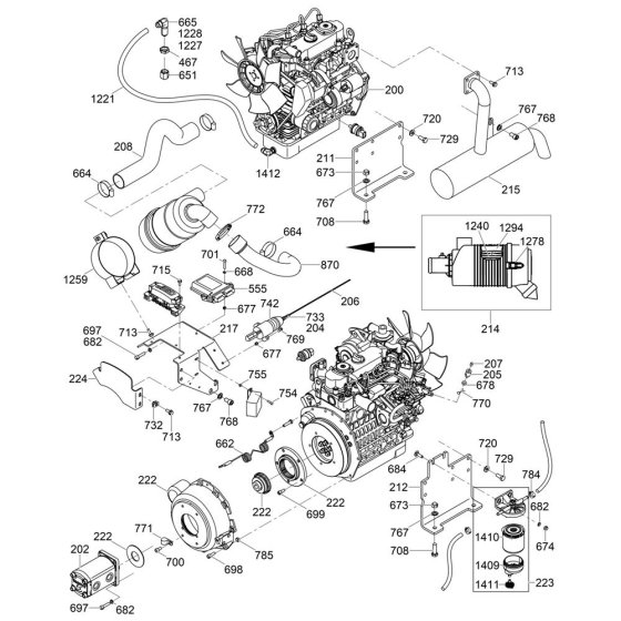 Engine Assembly for Wacker RTK82-SC3