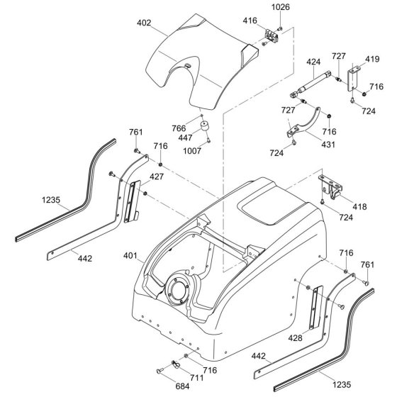 Rear Cover Assembly for Wacker