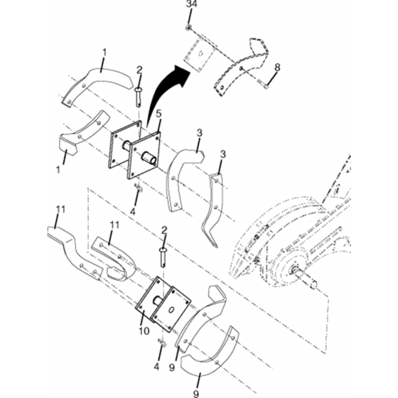 Tine Assembly for Husqvarna RTT 900