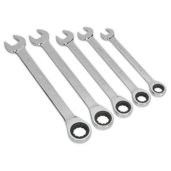 Combination Ratchet Spanner Set 5pc Metric Sealey Part No. S0985