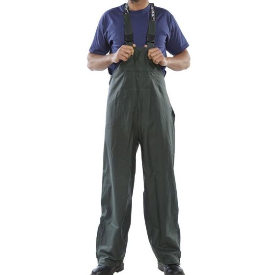 Super B-Dri Bib & Brace Water Penetration Poly/PU Coating Olive Green XL