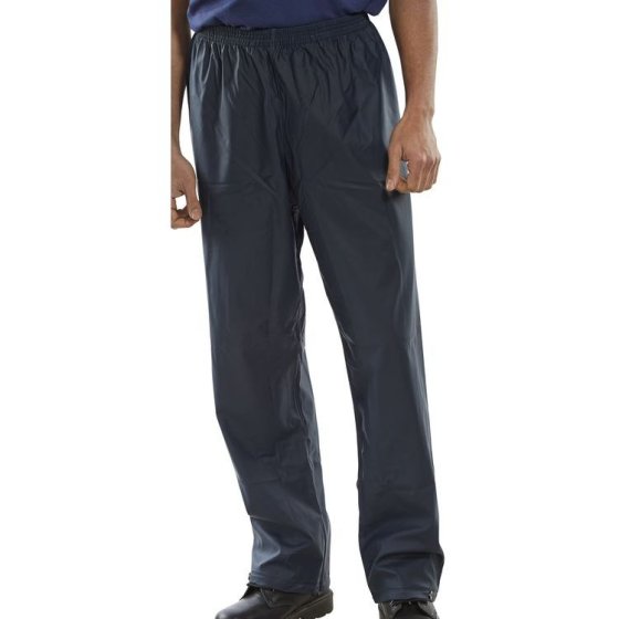 Springfield Trousers PU Breathable Nylon & Elasticated Waist Navy Blue XXL