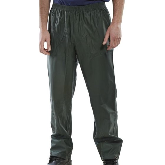 Super B-Dri Over-Trousers Elasticated Waist Studded Ankle Olive Green SML
