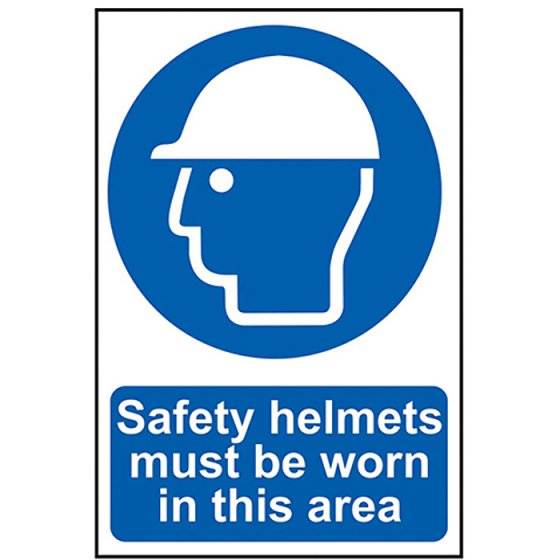 Safety Helmets Must Be Worn In This Area - PVC 200 x 300mm by Scan - 2