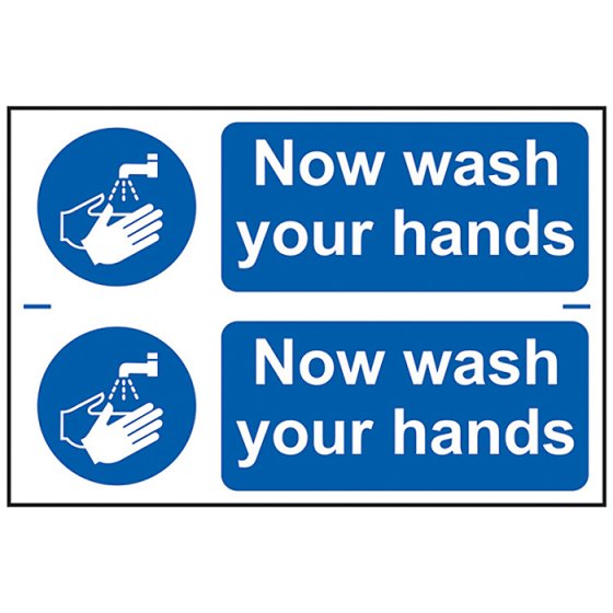 Now Wash Your Hands - PVC 300 x 200mm by Scan - 404