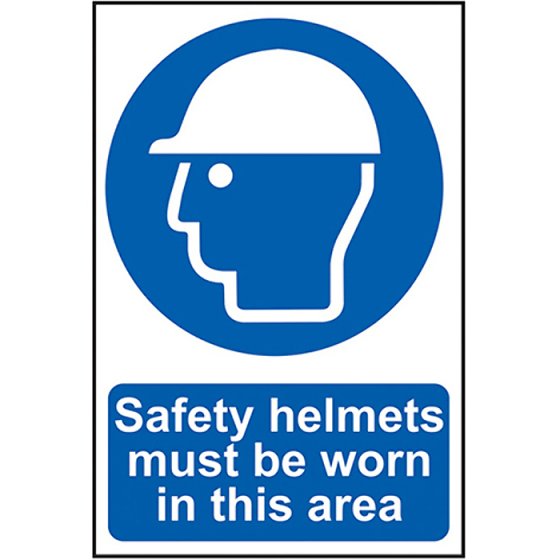 Safety Helmets Must Be Worn In This Area - PVC 400 x 600mm by Scan - 4000
