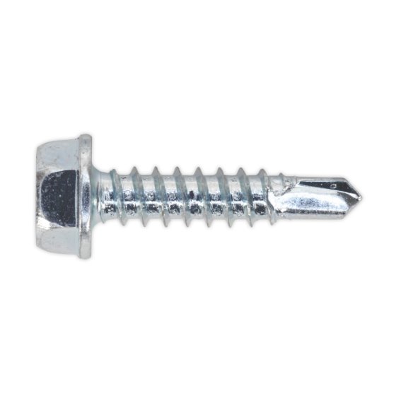 Self Drilling Screw 4.2x19mm Hex Head Zinc DIN 7504K - 100 Pack Sealey