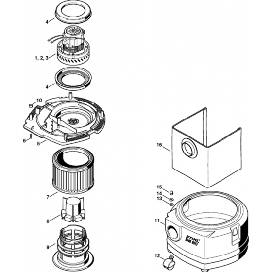 Stihl SE60 Vacuum Parts