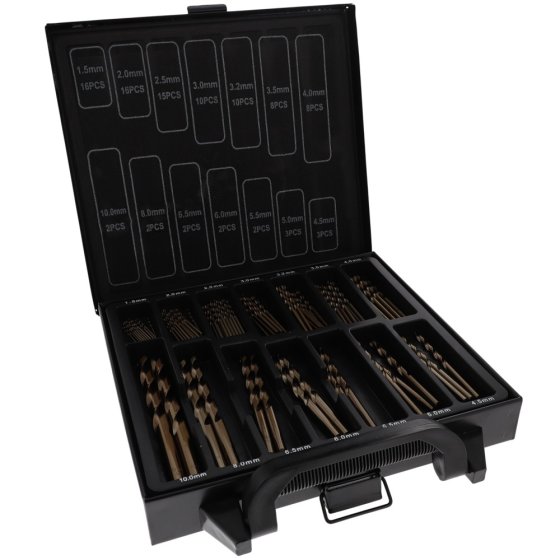 HSS Cobalt Fully Ground Drill Bit Set - 99 Piece