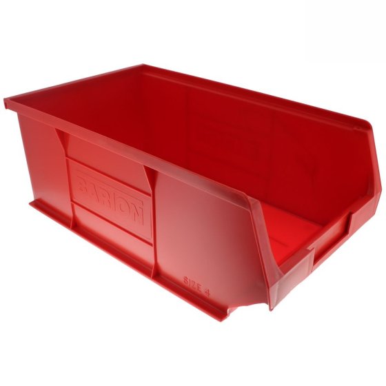 Red Plastic Wall Panel Storage Bins Size 4