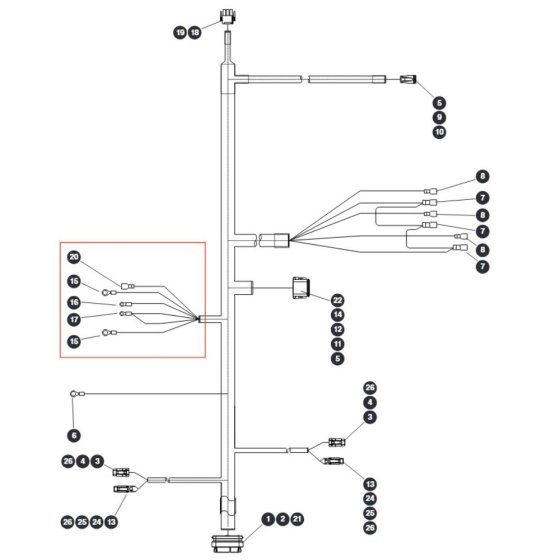 Main Harness ZAPI A for Skyjack SJ12 E Vertical Mast