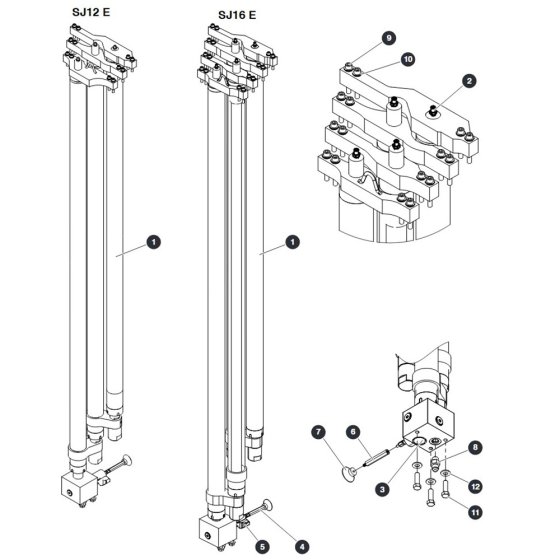 Mast Cylinder for Skyjack SJ12 E Vertical Mast