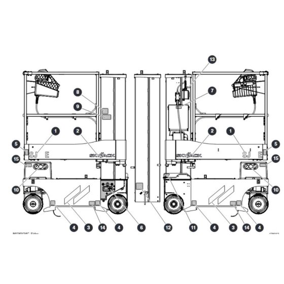 Side Labels for Skyjack SJ12 E Vertical Mast