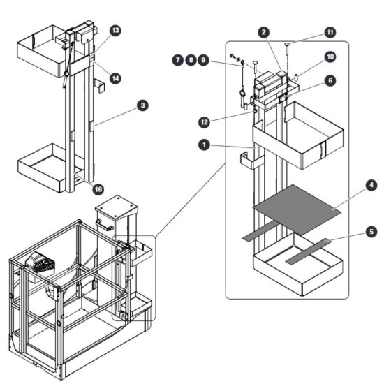 Tube Casy for Skyjack SJ12 E Vertical Mast