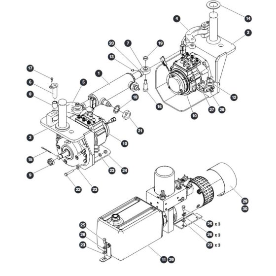 Drive and Steer Group for Skyjack SJ16 E Vertical Mast