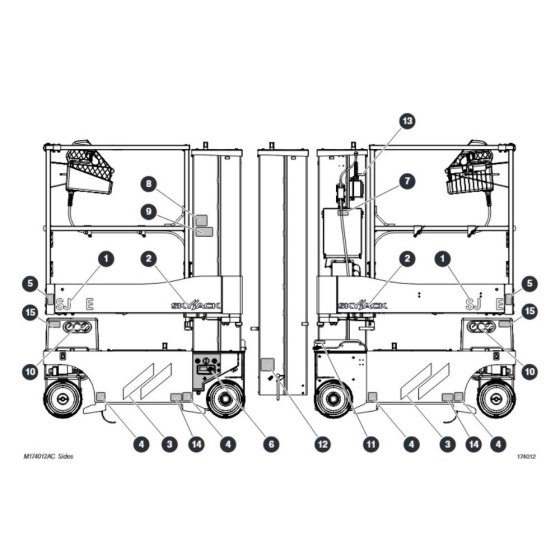 Side Labels for Skyjack SJ16 E Vertical Mast