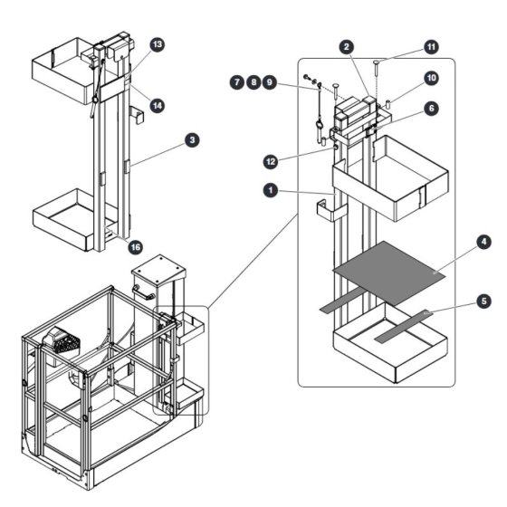 Tube Casy for Skyjack SJ16 E Vertical Mast