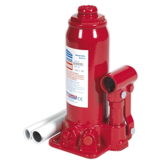 Bottle Jack 3 Tonne Capacity Hydraulic - Sealey SJ3