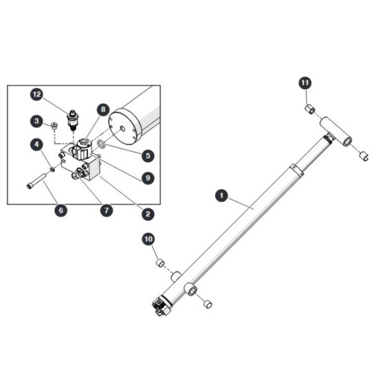 Lift Cylinder for Skyjack SJ3213 Micro DC Scissor Lift
