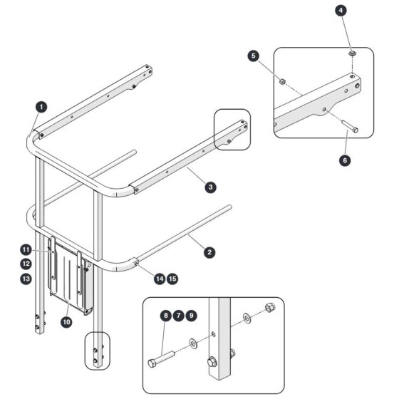 Extension Platform Hinged Railings for Skyjack SJ3219 Micro DC Scissor Lift