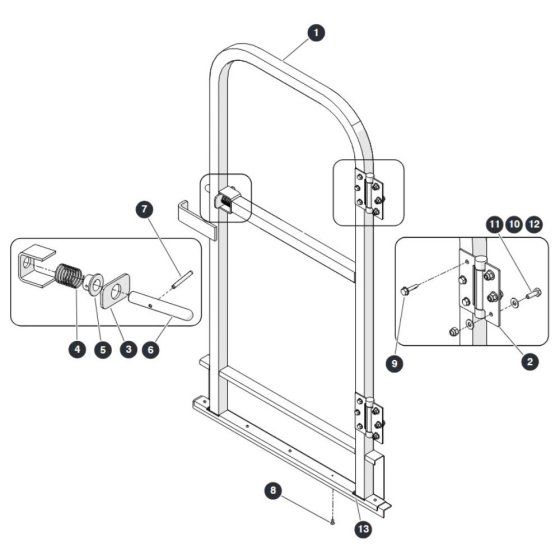 Full Gate Hinged Railings for Skyjack SJ3219 Micro DC Scissor Lift