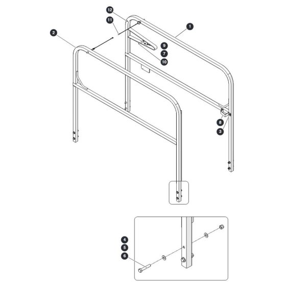 Main Platform Hinged Railings for Skyjack SJ3219 Micro DC Scissor Lift