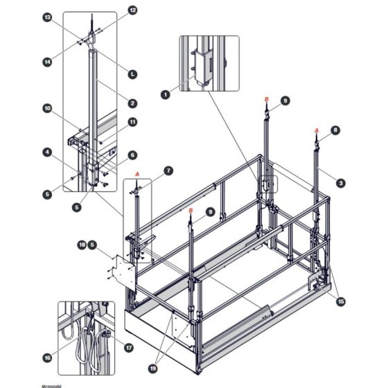 Anti-Overrising Posts (KC Only) for Skyjack SJ3220 DC Scissor Lift