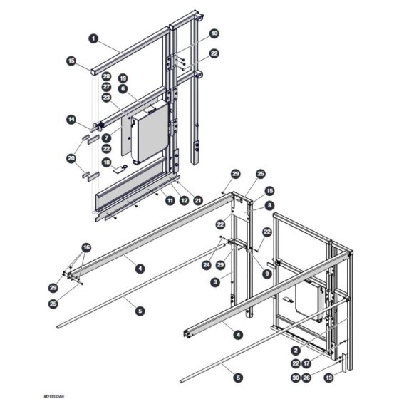 Extension Railing and Front Gate - for Skyjack SJ3220 DC Scissor Lift