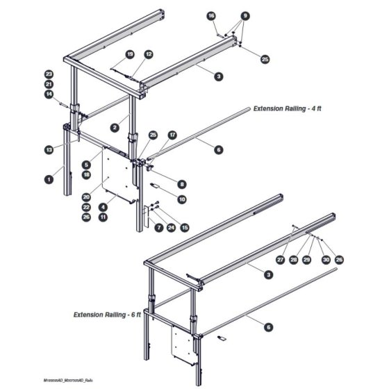 Extension Railing for Skyjack SJ3220 DC Scissor Lift
