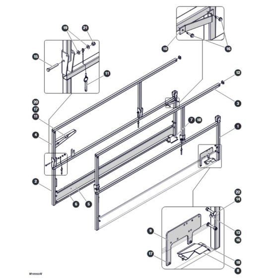 Main Railings for Skyjack SJ3220 DC Scissor Lift