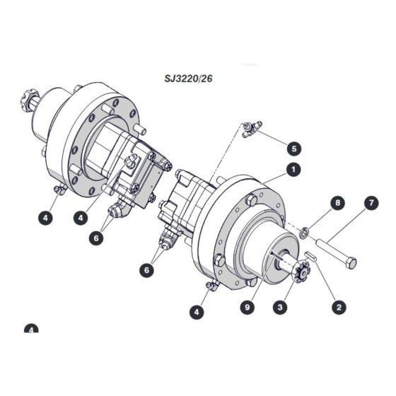 Wheel Motor/Disc Brake (CE, AS & KC) for Skyjack SJ3220 DC Scissor Lift
