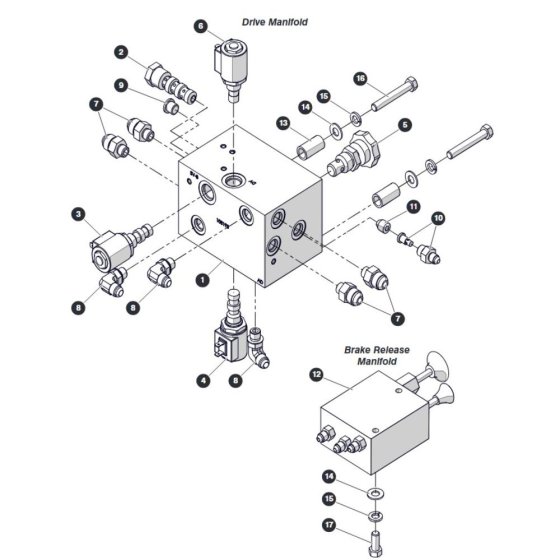 Drive Manifold AS & KC for Skyjack SJ4732 DC Scissor Lift