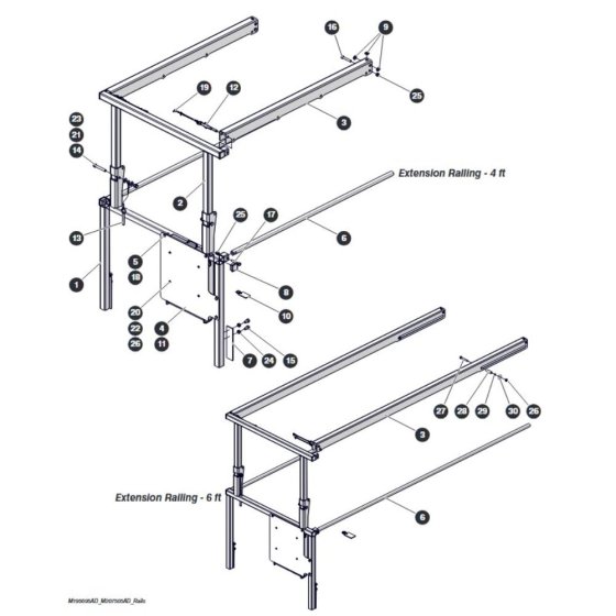 Extension Railing for Skyjack SJ4732 DC Scissor Lift