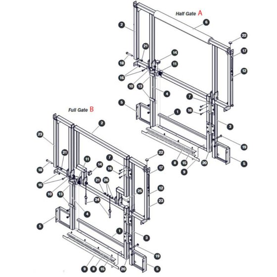 Rear Gates for Skyjack SJ4732 DC Scissor Lift