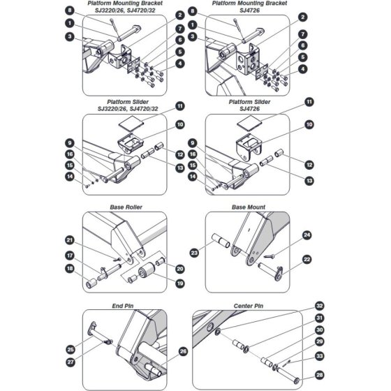 Scissors Hardware for Skyjack SJ4732 DC Scissor Lift