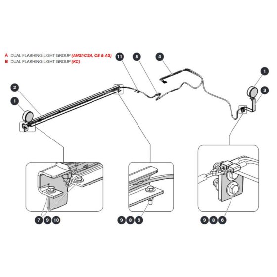 Dual Flashing Light for Skyjack SJ4740 DC Scissor Lift
