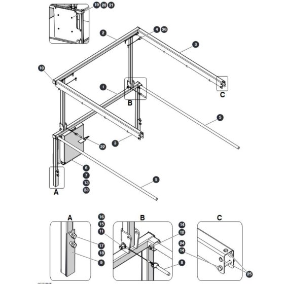 sj4740-extension-railing for Skyjack SJ4740 DC Scissor Lift