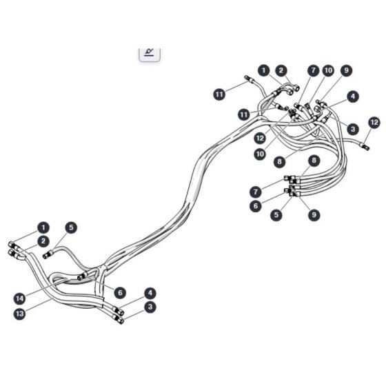 Hydraulic Hoses - Base for Skyjack SJ4740 DC Scissor Lift