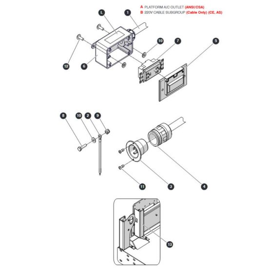 Platform A/C Outlet for Skyjack SJ4740 DC Scissor Lift