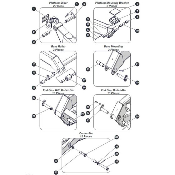 Scissors Hardware for Skyjack SJ4740 DC Scissor Lift