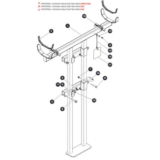 Universal Heavy-Duty Pipe Rack for Skyjack SJ4740 DC Scissor Lift