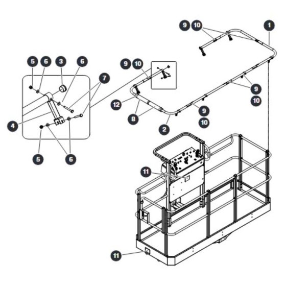 External Platform Railing for Skyjack SJ66 Tplus Telescopic Boom