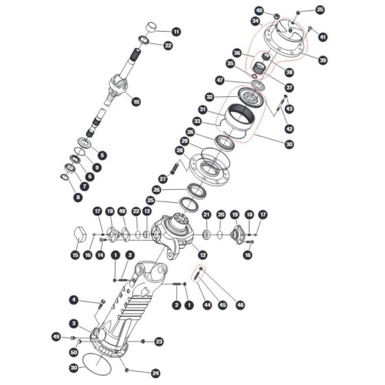 Hub Reduction - Front Axle for Skyjack SJ66 Tplus Telescopic Boom