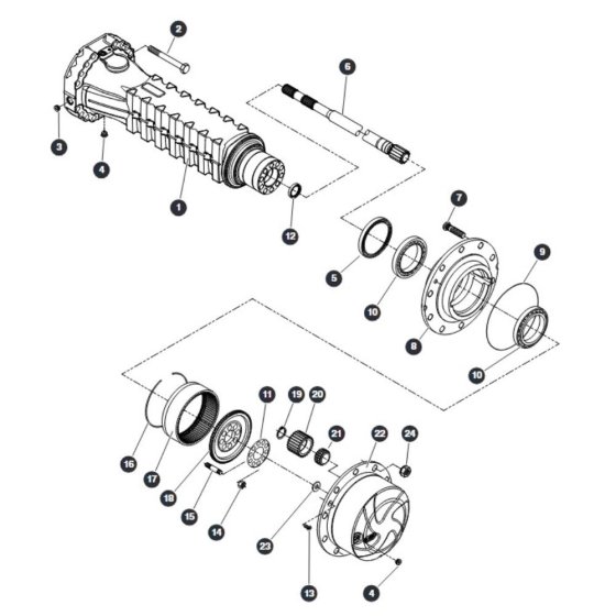 Hub Reduction - Rear Axle for Skyjack SJ66 Tplus Telescopic Boom