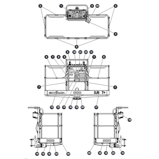Labels - Platform for Skyjack SJ66 Tplus Telescopic Boom