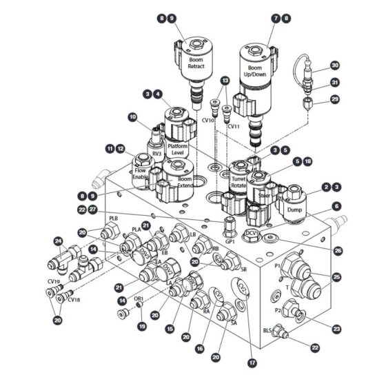 Main Manifold for Skyjack SJ66 Tplus Telescopic Boom