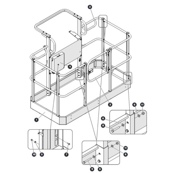 Platform with Swing Gate for Skyjack SJ66 Tplus Telescopic Boom