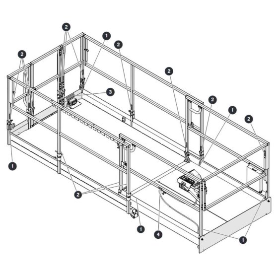 Labels - Railings for Skyjack SJ6826 (B200000001 - B200999999) RT Scissor Lift