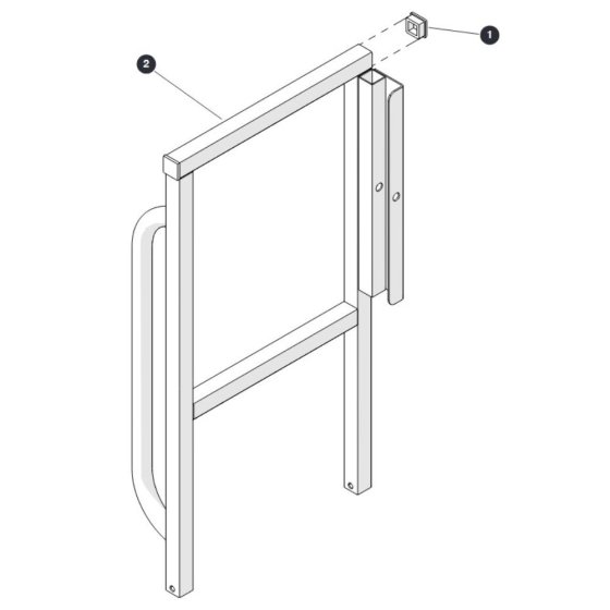 Left Rear Platform Railing for Skyjack SJ6826 (B200000001 - B200999999) RT Scissor Lift